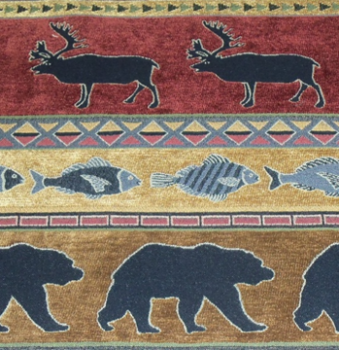 rustic cabin scene tapestry DEER VALLEY CANYON fabric product - image rustic cabin scene tapestry DEER VALLEY CANYON fabric