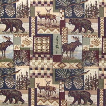 rustic cabin scene tapestry Peters-Cabin fabric product - image rustic cabin scene tapestry Peters-Cabin fabric
