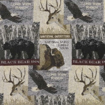 rustic cabin scene tapestry Tucker-Multi fabric product - image rustic cabin scene tapestry Tucker-Multi fabric